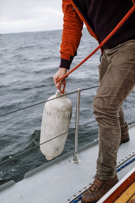 Life buoy on boat deck