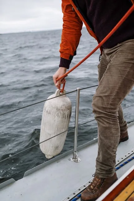 Life buoy on boat deck